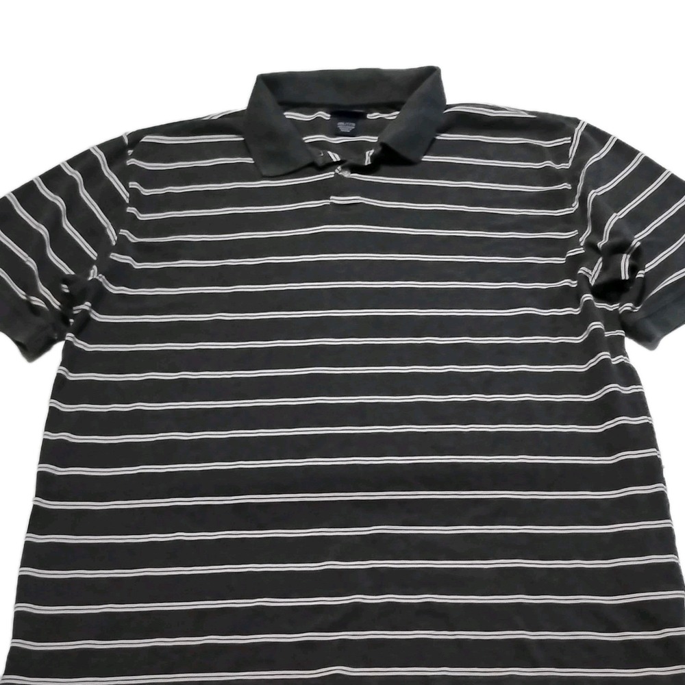 Champs Sports Polo Shirt Gray White Striped Knit XXXL Men's Vintage